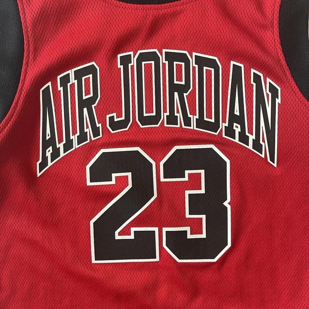 Air Jordan Youth Size‎ 2T Red Black Jersey 23 Tank Mesh Basketball Spellout